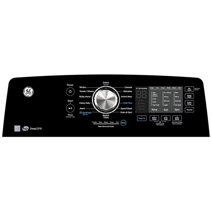 GE GTW681BMRDG Top Load Washer, ENERGY STAR Certified, 5.3 cu. ft. Washer Capacity, 14 Wash Cycles, 6 Temperature Settings, 800 RPM Washer Spin Speed, Impeller, Diamond Grey colour