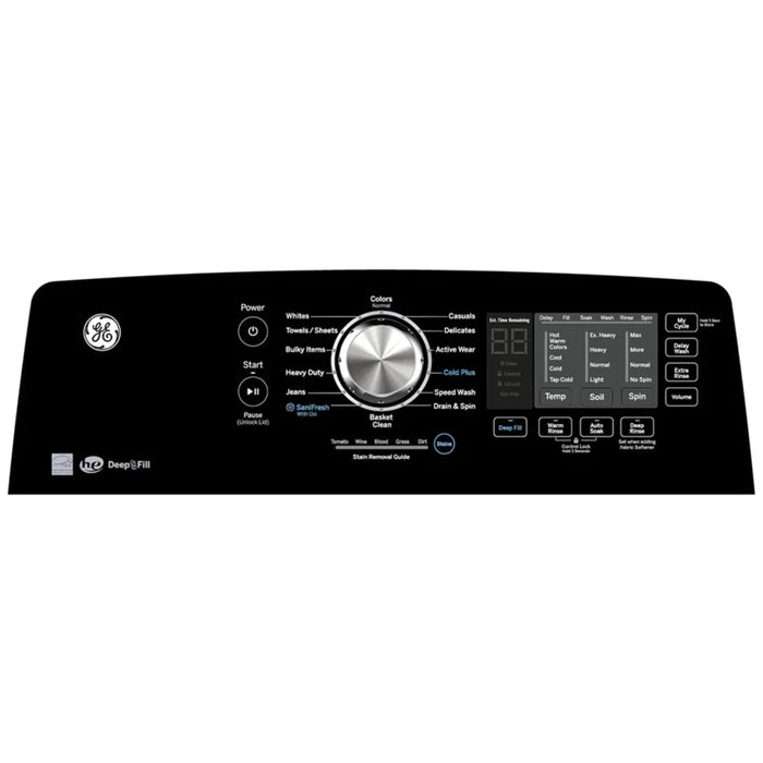 GE GTW681BMRWS Top Load Washer, ENERGY STAR Certified, 5.3 cu. ft. Washer Capacity, 14 Wash Cycles, 6 Temperature Settings, 800 RPM Washer Spin Speed, Impeller, White colour