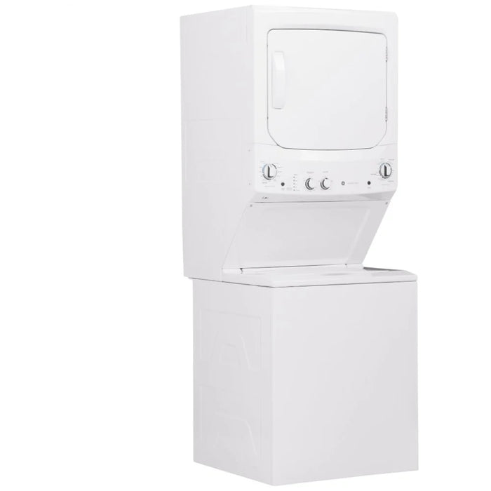 GE GUD27GSSMWW Laundry Center Gas Dryer, 4.4 cu. ft. Washer Capacity, 5.9 cu. ft. Dryer Capacity, 9 Wash Cycles, 800 RPM Washer Spin Speed, White colour Power Source: Gas