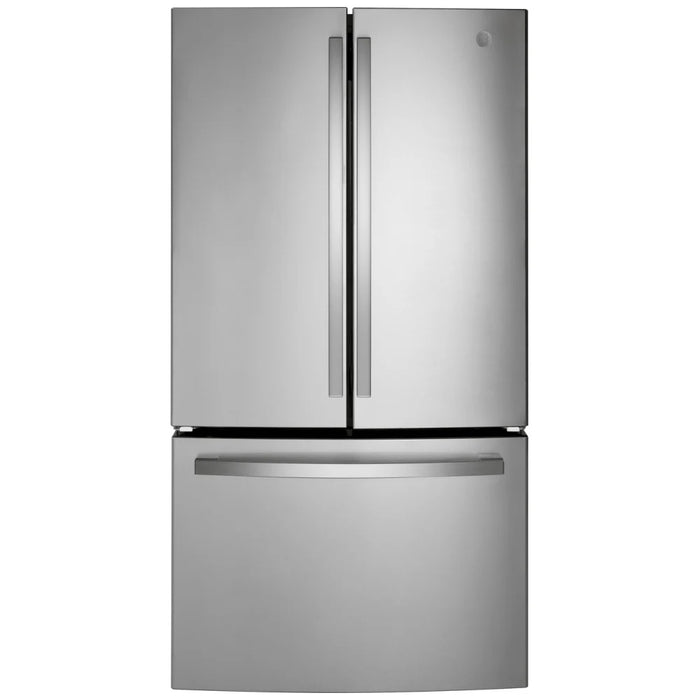 GE GWE22JYMFS French Door Refrigerator, 36 inch Width, ENERGY STAR Certified, 21.9 cu. ft. Capacity, Counter Depth, Water Dispenser (Interior), Ice Dispenser (Freezer Located), S colour