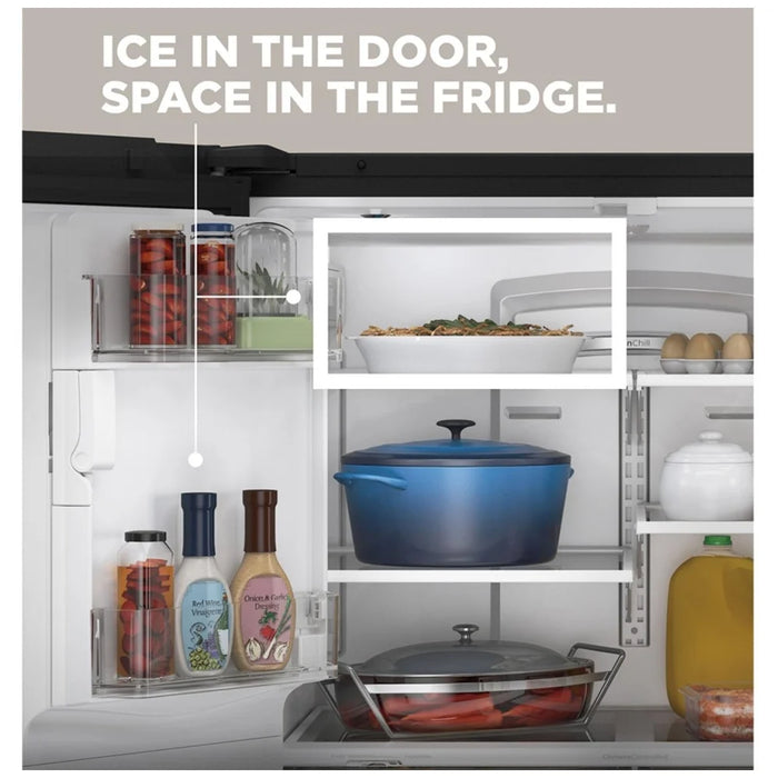 GE GYE21JYMFS Counter Depth French Door Refrigerator, 36 inch Width, ENERGY STAR Certified, 20.6 cu. ft. Capacity, Counter Depth, Water Dispenser (Exterior), Ice Dispenser (Thru Door), Stainless Steel colour