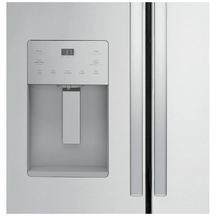 GE GYE21JYMFS Counter Depth French Door Refrigerator, 36 inch Width, ENERGY STAR Certified, 20.6 cu. ft. Capacity, Counter Depth, Water Dispenser (Exterior), Ice Dispenser (Thru Door), Stainless Steel colour