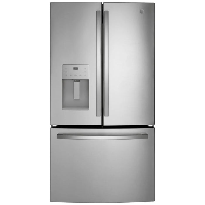 GE GYE21JYMFS Counter Depth French Door Refrigerator, 36 inch Width, ENERGY STAR Certified, 20.6 cu. ft. Capacity, Counter Depth, Water Dispenser (Exterior), Ice Dispenser (Thru Door), Stainless Steel colour