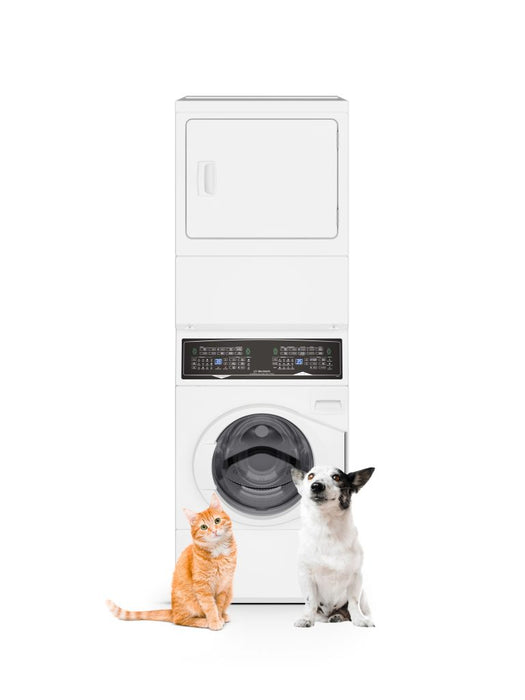HUEBSCH STACKED LAUNDRY SF7108WE 3.5CUFT WASHER/ 7 CUFT ELECTRIC DRYER