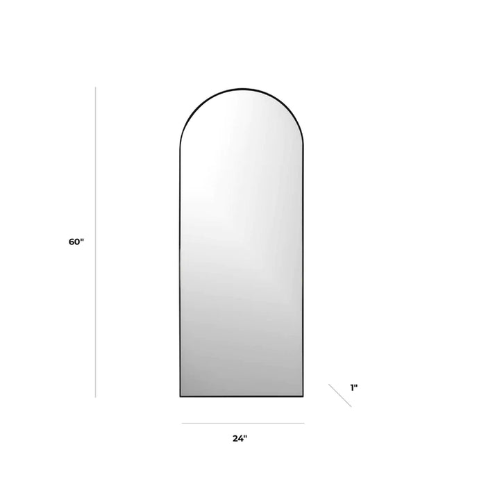 Emerson Arched Black Metal Mirror, 24x60" - JF1268-BLACK-2460