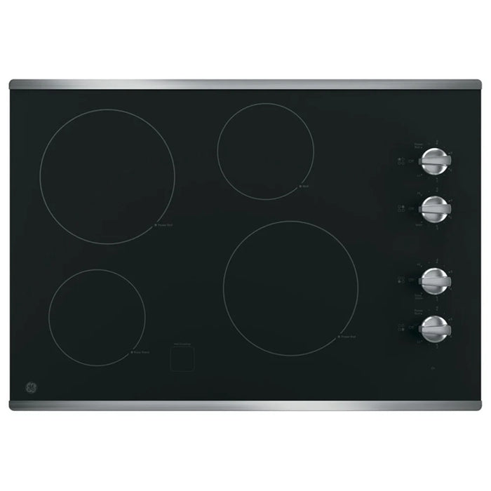 GE JP3030SWSS Electric Cooktop, 30 inch Exterior Width, 4 Burners, Stainless Steel colour