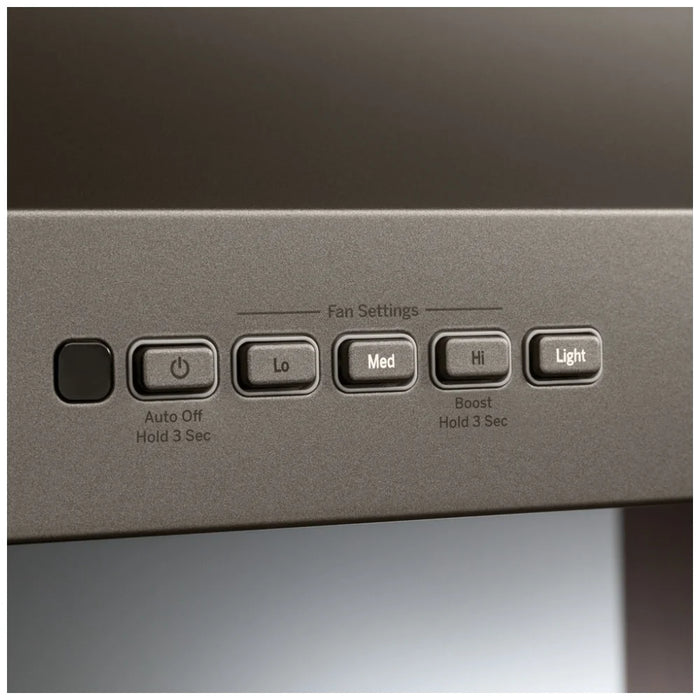 GE JVX5300EJESC Range Hood, 30 inch Exterior Width, Under-Cabinet, Under-Cabinet, 310 CFM, Outside / Ducting, Halogen , Dishwasher Safe Filters, Aluminum Mesh, Slate colour Blower Included