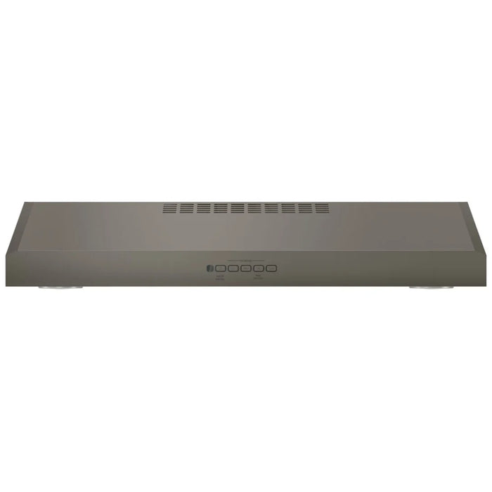 GE JVX5300EJESC Range Hood, 30 inch Exterior Width, Under-Cabinet, Under-Cabinet, 310 CFM, Outside / Ducting, Halogen , Dishwasher Safe Filters, Aluminum Mesh, Slate colour Blower Included