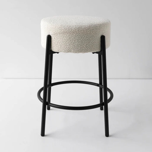 Hampton Boucle White Counter Stool - Modern and comfortable seating solution for kitchens or bars.