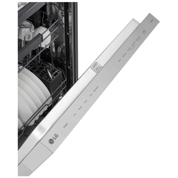 LG LDNPQ445S Dishwasher, 24 inch Exterior Width, 46 dB Decibel Level, Fully Integrated, Stainless Interior, 5 Wash Cycles, 16 Capacity (Place Settings), 3 Loading Racks, Wifi Enabled, Stainless Steel colour