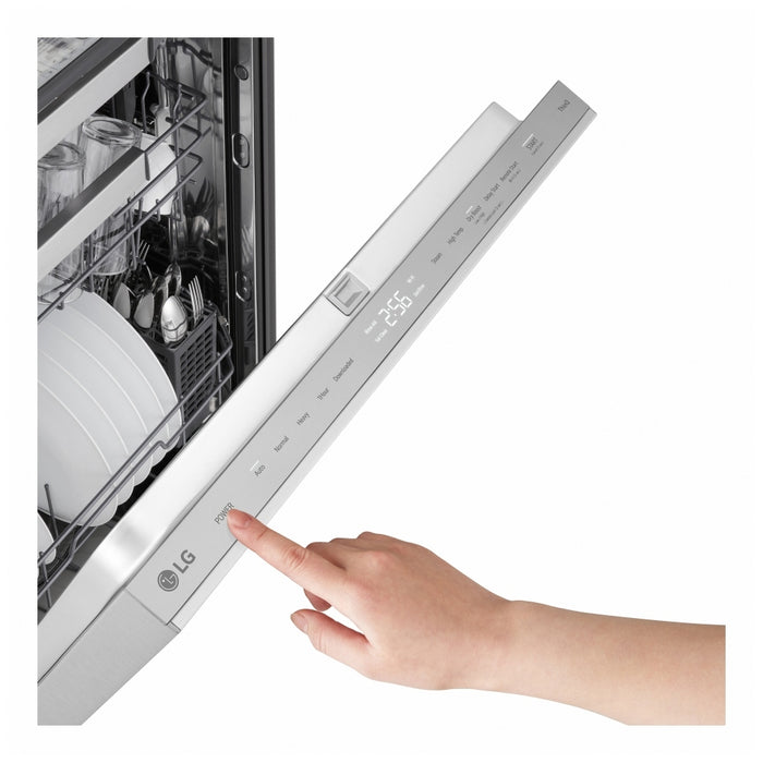 LG LDNPQ555S Dishwasher, 24 inch Exterior Width, 46 dB Decibel Level, Fully Integrated, Stainless Interior, 5 Wash Cycles, 16 Capacity (Place Settings), 3 Loading Racks, Wifi Enabled, Stainless Steel colour