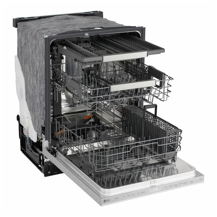 LG LDNPQ555S Dishwasher, 24 inch Exterior Width, 46 dB Decibel Level, Fully Integrated, Stainless Interior, 5 Wash Cycles, 16 Capacity (Place Settings), 3 Loading Racks, Wifi Enabled, Stainless Steel colour