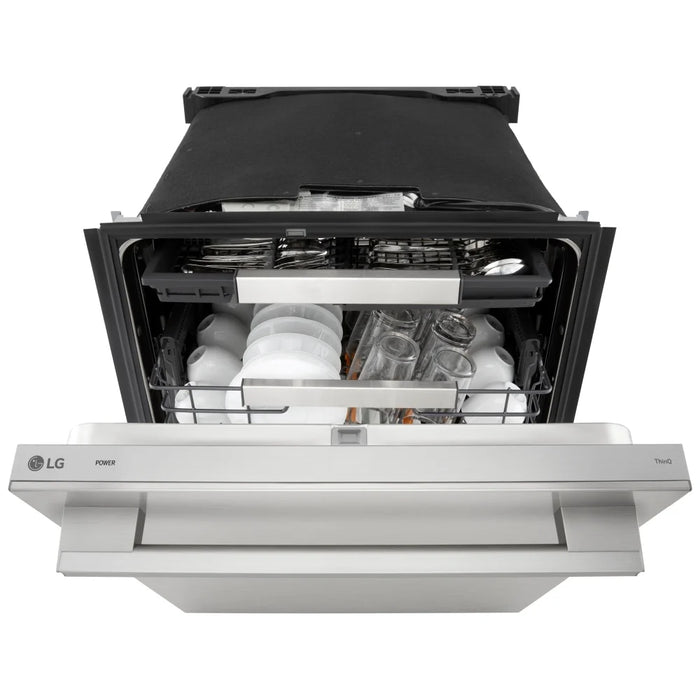 LG LDNTH862S Dishwasher, 24 inch Exterior Width, 39 dB Decibel Level, Fully Integrated, Stainless Interior, 5 Wash Cycles, 16 Capacity (Place Settings), 3 ( Cutlery Tray), Wifi Enabled, Stainless Steel