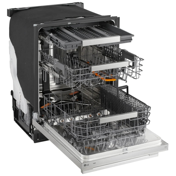 LG LDNTH862S Dishwasher, 24 inch Exterior Width, 39 dB Decibel Level, Fully Integrated, Stainless Interior, 5 Wash Cycles, 16 Capacity (Place Settings), 3 ( Cutlery Tray), Wifi Enabled, Stainless Steel