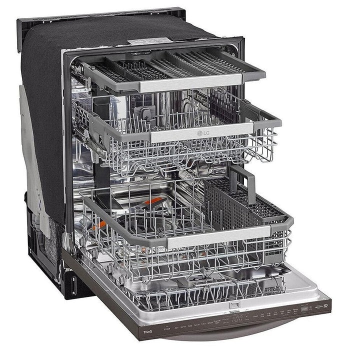 LG LDTH7972D Dishwasher, 24 inch Exterior Width, 42 dB Decibel Level, Fully Integrated, Stainless Steel (Interior), 10 Wash Cycles, 15 Capacity (Place Settings), Black Stainless Steel colour Interior Light, Glide Rail, Dynamic Heat Dry, TrueSteam