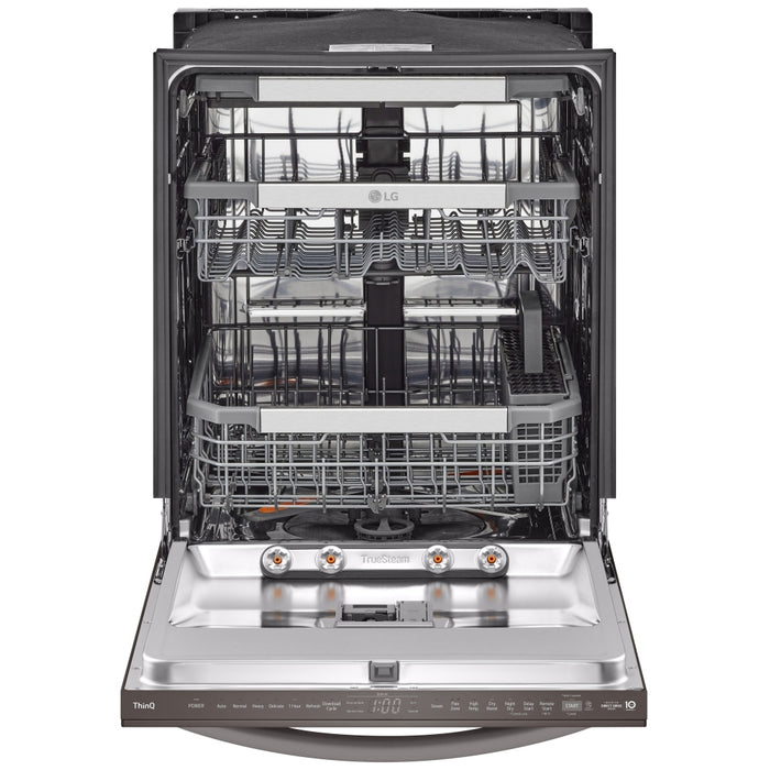 LG LDTH7972D Dishwasher, 24 inch Exterior Width, 42 dB Decibel Level, Fully Integrated, Stainless Steel (Interior), 10 Wash Cycles, 15 Capacity (Place Settings), Black Stainless Steel colour Interior Light, Glide Rail, Dynamic Heat Dry, TrueSteam