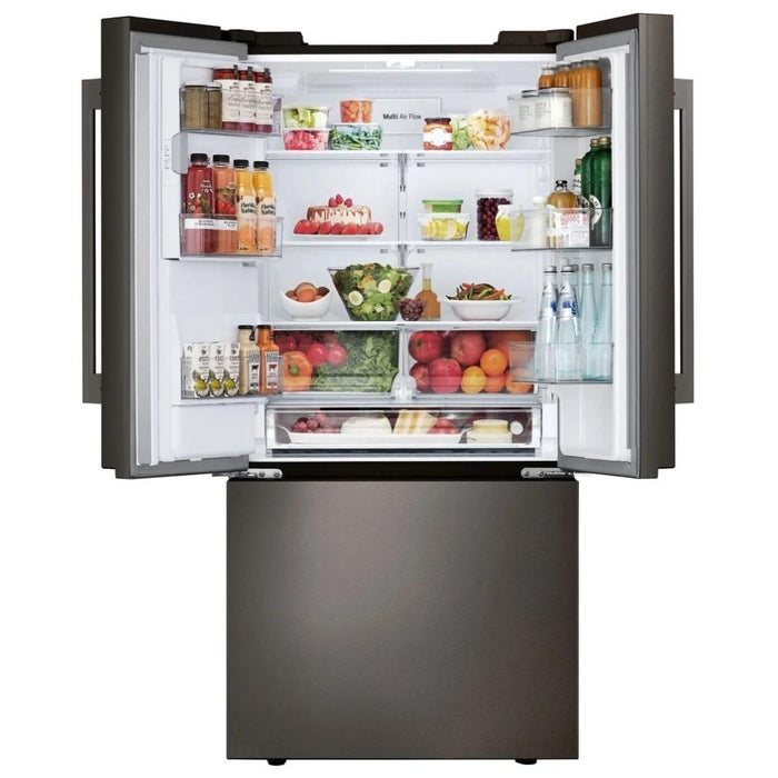 LG LF25H6330D French Door Refrigerator, 33 inch Width, 24.5 cu. ft. Capacity, Water Dispenser (Exterior), Ice Dispenser (Thru Door), ENERGY STAR Certified, Black Stainless Steel colour, PrintProof™ Finish, SmartDiagnosis™