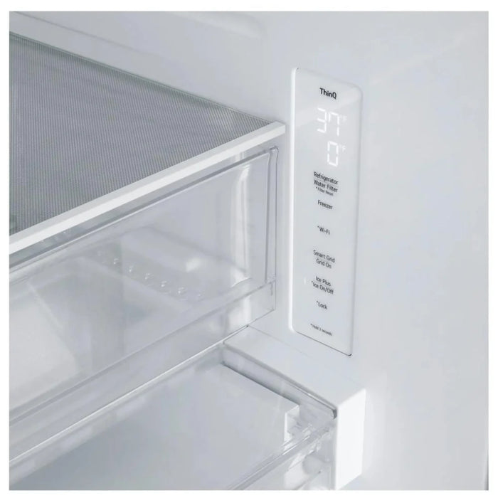 LG LF25H6330S French Door Refrigerator, 33 inch Width, 25 cu. ft. Capacity, Water Dispenser (Exterior), Ice Dispenser (Thru Door), ENERGY STAR Certified, Stainless Steel colour, SmartDiagnosis™, Standard-Depth MAX™, ThinQ® Technology