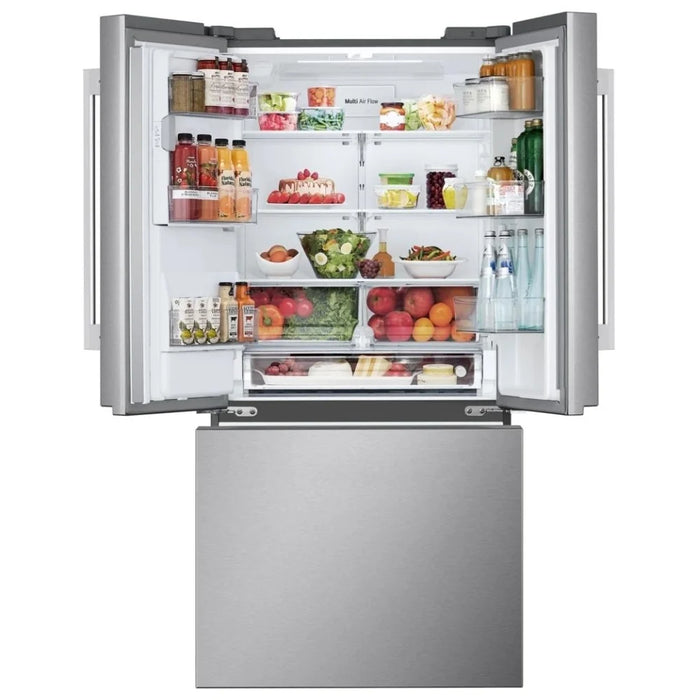 LG LF25H6330S French Door Refrigerator, 33 inch Width, 25 cu. ft. Capacity, Water Dispenser (Exterior), Ice Dispenser (Thru Door), ENERGY STAR Certified, Stainless Steel colour, SmartDiagnosis™, Standard-Depth MAX™, ThinQ® Technology
