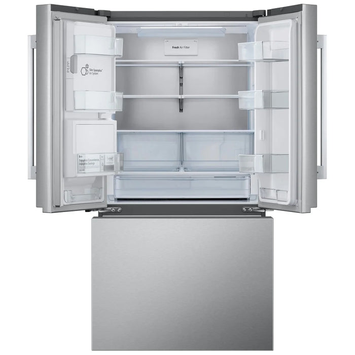 LG LF31WSH63S French Door Refrigerator, 36 inch Width, 31 cu. ft. Capacity, Water Dispenser (Exterior), Ice Dispenser (Thru Door), ENERGY STAR Certified, Stainless Steel colour
