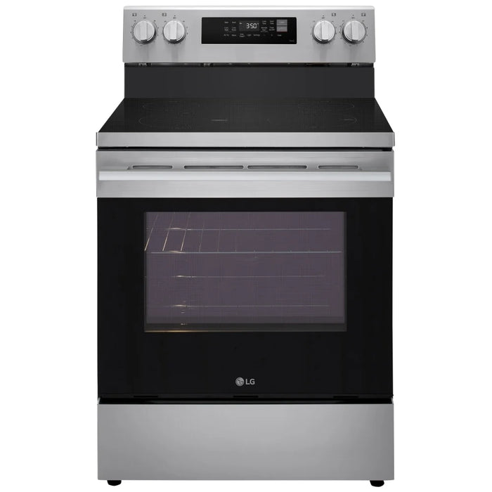 LG LREN6321VE Electric Range, 6.3 cu. ft. Capacity, 30 inch Exterior Width, True Convection, 4 Burners, Storage Drawer, Air Fry, Steam Clean, 3,200 W Highest Element, Stainless Steel colour