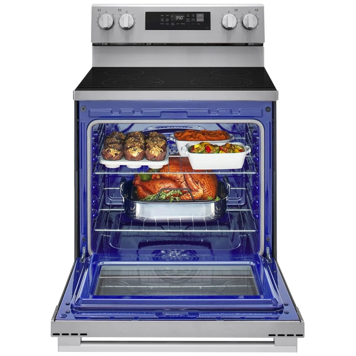 LG LREN6321YE Electric Range, 6.3 cu. ft. Capacity, 30 inch Exterior Width, Convection, 4 Burners, Storage Drawer, Air Fry, Manual Clean