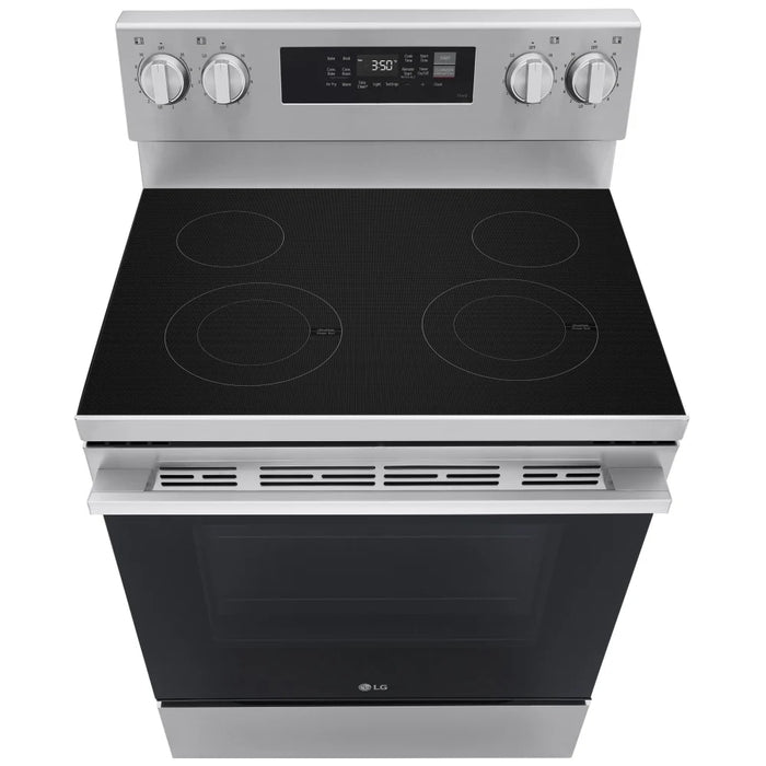 LG LREN6321YE Electric Range, 6.3 cu. ft. Capacity, 30 inch Exterior Width, Convection, 4 Burners, Storage Drawer, Air Fry, Manual Clean
