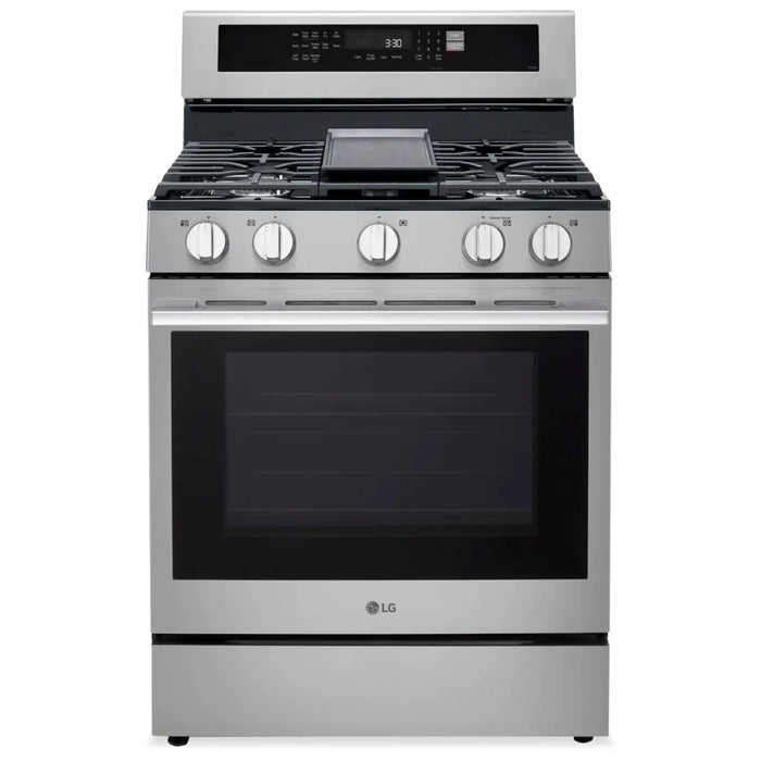 LG LRGN6325X Gas Range, 6.3 cu. ft. Capacity, 30 inch Exterior Width, Self Clean, Convection, 5 Burners, Storage Drawer, Air Fry, 20,000 BTU Highest Burner, Stainless Steel