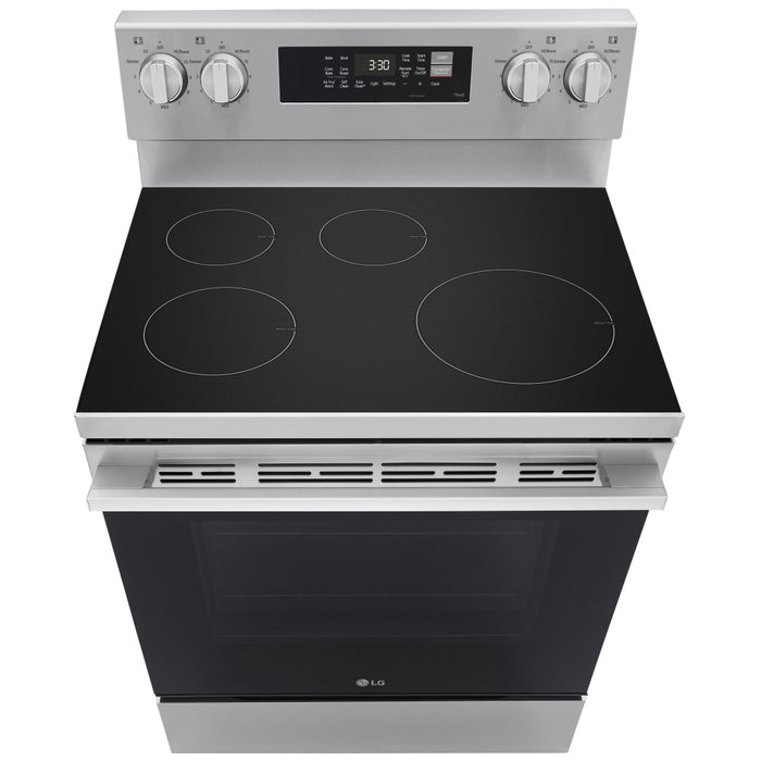 LG LRIN6323YE Induction Range, 6.3 cu. ft. Capacity, 30 inch Exterior Width, Convection, 4 Burners, Storage Drawer, Air Fry, Self Clean, 3,900 W Highest Element, Stainless Steel