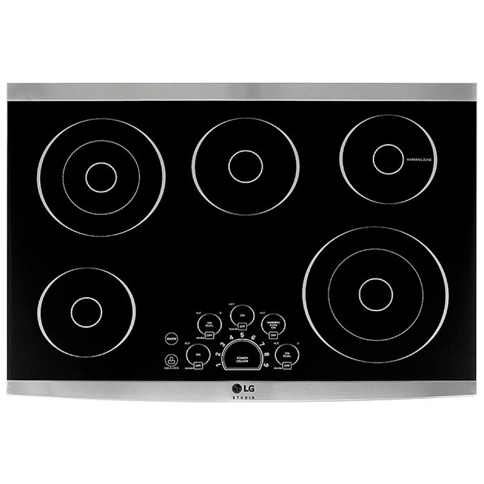 LG Studio LSCE305ST Electric Cooktop, 30 inch Exterior Width, 5 Burners, 3,000 W Highest Element, Stainless Steel colour