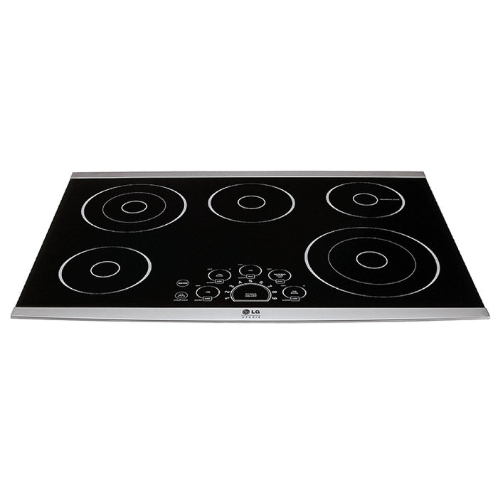 LG Studio LSCE305ST Electric Cooktop, 30 inch Exterior Width, 5 Burners, 3,000 W Highest Element, Stainless Steel colour