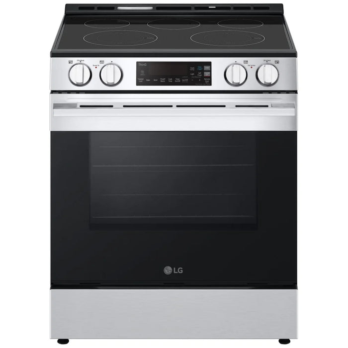 LG LSEL6331XE Electric Range, 6.3 cu. ft. Capacity, 30 inch Exterior Width, 5 Burners, Storage Drawer, Steam & Self Clean, 3,200 W Highest Element, Stainless Steel colour