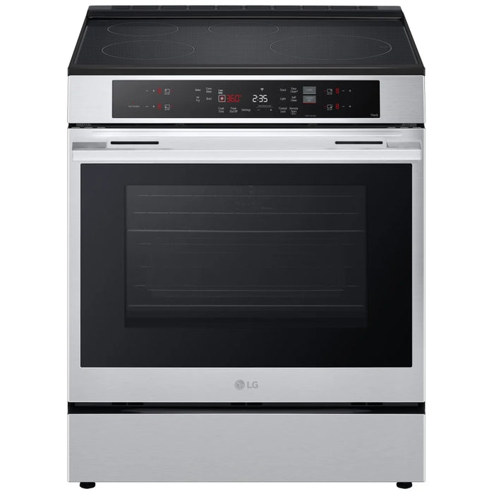 LG  Induction Range, 6.3 cu. ft. Capacity, 30 inch Exterior Width, True Convection, 4 Burners, Storage Drawer, Air Fry, Steam & Self Clean, 3,900 W Highest Element, Stainless Steel colour