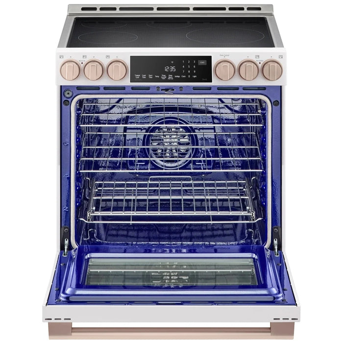 LG Studio LSIS6338NE Induction Range, 6.3 cu. ft. Capacity, 30 inch Exterior Width, True Convection, 5 Burners, Storage Drawer, & , Steam & Self Clean, 4,300 W Highest Element, Essence White colour