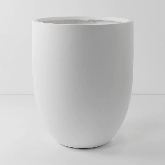 Landon White Large Planter, 20.1 inches - Elegant and spacious white planter for botanical displays.