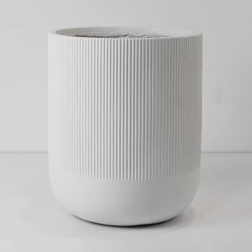 Tofino Large White Planter, 17.9 inches - modern white planter with a sleek design.