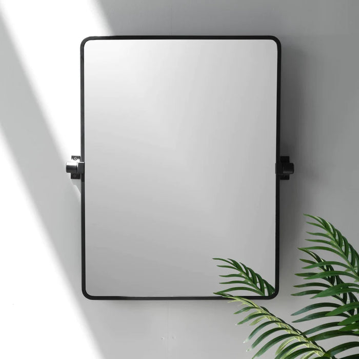 Black Rectangle Pivot Mirror 8808-BLACK: A sleek and modern black mirror with pivoting functionality.