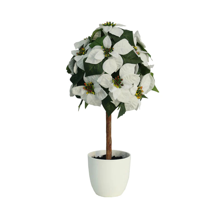 [Coming Soon] Tabletop Poinsettia Tree, 22" - NAL23-0568W-1