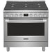 Frigidaire Professional PCFD3670AF Dual Fuel Range, 36 inch Exterior Width, Convection, 6 Burners, 4.4 cu. ft. Capacity, 1 Ovens, Stainless Steel colour Temperature Probe, Telescopic Gliding Extension Rack, Illuminated Knobs, Soft Close Door, True European Convection
