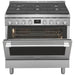 Frigidaire Professional PCFD3670AF Dual Fuel Range, 36 inch Exterior Width, Convection, 6 Burners, 4.4 cu. ft. Capacity, 1 Ovens, Stainless Steel colour Temperature Probe, Telescopic Gliding Extension Rack, Illuminated Knobs, Soft Close Door, True European Convection
