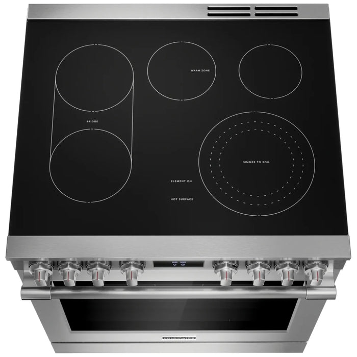 Frigidaire Professional PCFE308CAF Electric Range, 30 inch Exterior Width, Self Clean, Convection, 5 Burners, 6.2 cu. ft. Capacity, Air Fry, 1 Ovens, Stainless Steel colour