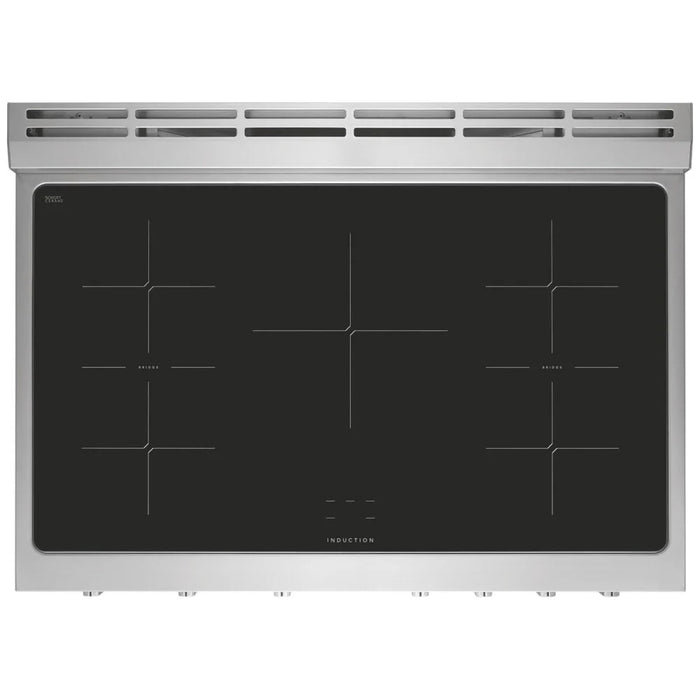 Frigidaire Professional PCFI3670AF Induction Range, 36 inch Exterior Width, Convection, 5 Burners, 4.4 cu. ft. Capacity, 1 Ovens, Stainless Steel colour Soft Close Door, Telescopic Gliding Extension Rack, Temperature Probe