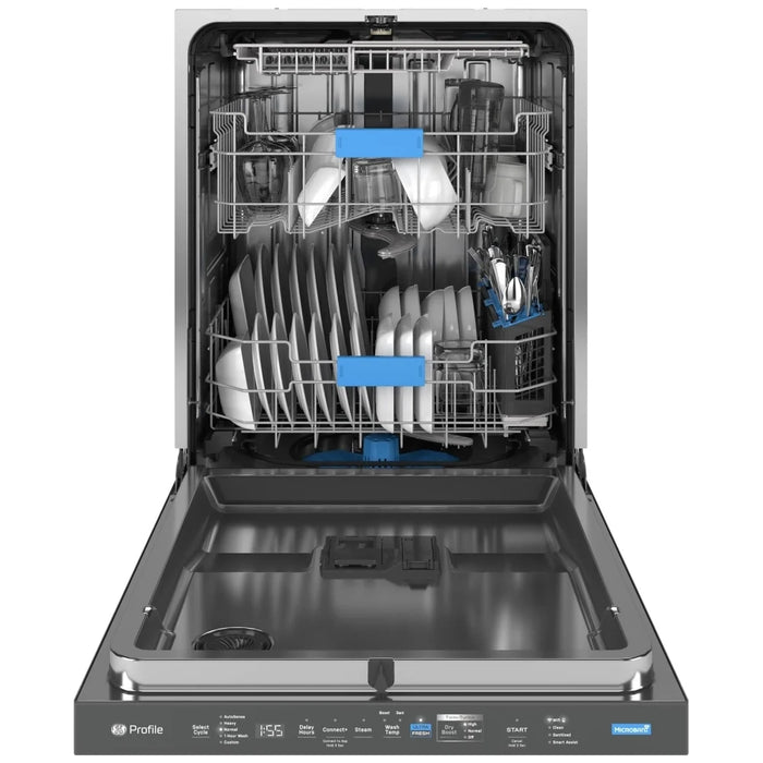 GE Profile PDP755SYVFS Dishwasher, 24 inch Exterior Width, 42 dB Decibel Level, Fully Integrated, Stainless Steel (Interior), 6 Wash Cycles, 16 Capacity (Place Settings), Hard Food Disposal, Wifi Enabled, Stainless Steel colour
