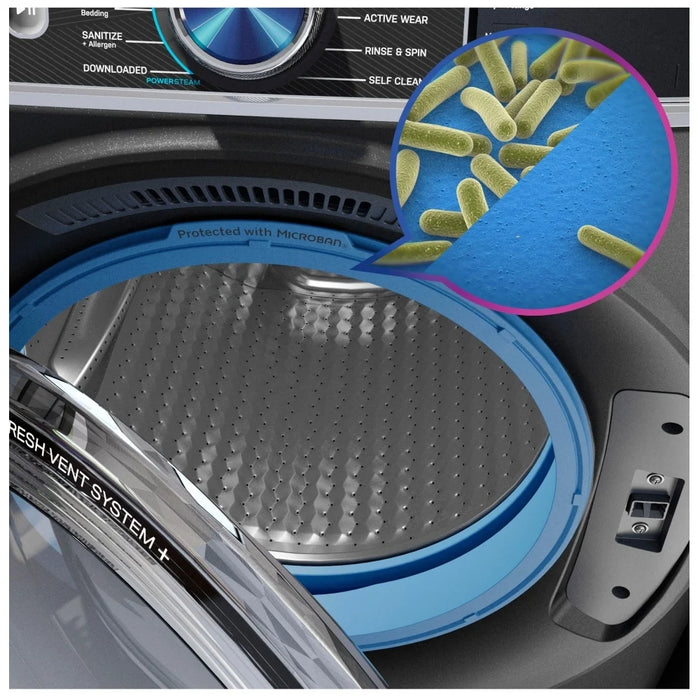 GE Profile PFW870SPVRS Front Load Washer, ENERGY STAR Certified, 6.1 cu. ft. Washer Capacity, 1,300 RPM Washer Spin Speed, 12 Wash Cycles, 5 Temperature Settings, Water Heater, Steam Clean, Wifi Enabled, Sapphire blue colour