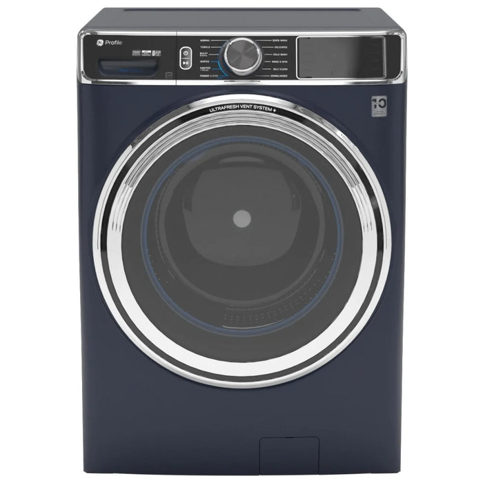 GE Profile PFW870SPVRS Front Load Washer, ENERGY STAR Certified, 6.1 cu. ft. Washer Capacity, 1,300 RPM Washer Spin Speed, 12 Wash Cycles, 5 Temperature Settings, Water Heater, Steam Clean, Wifi Enabled, Sapphire blue colour
