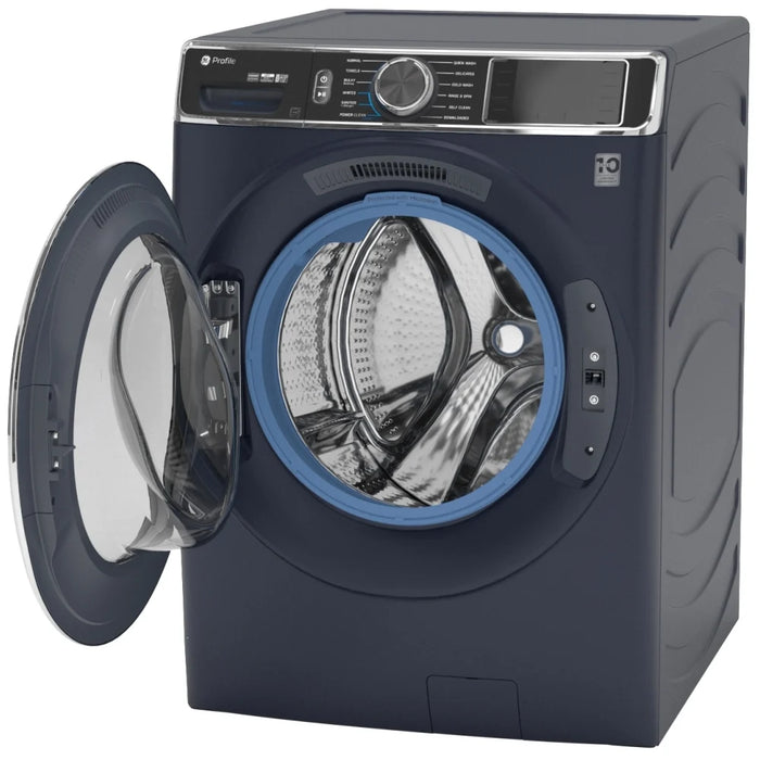GE Profile PFW870SPVRS Front Load Washer, ENERGY STAR Certified, 6.1 cu. ft. Washer Capacity, 1,300 RPM Washer Spin Speed, 12 Wash Cycles, 5 Temperature Settings, Water Heater, Steam Clean, Wifi Enabled, Sapphire blue colour