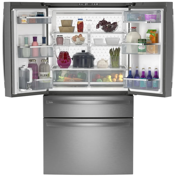 GE Profile PGE29BYTFS French Door Refrigerator, 36 inch Width, 28.7 cu. ft. Capacity, Water Dispenser (Interior), Ice Dispenser (Freezer Located), Stainless Steel colour