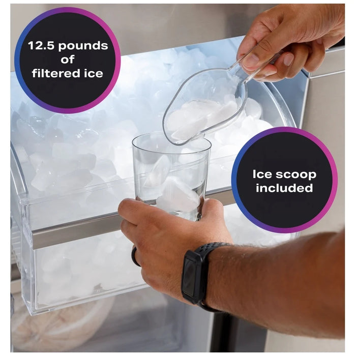 GE Profile PGE29BYTFS French Door Refrigerator, 36 inch Width, 28.7 cu. ft. Capacity, Water Dispenser (Interior), Ice Dispenser (Freezer Located), Stainless Steel colour