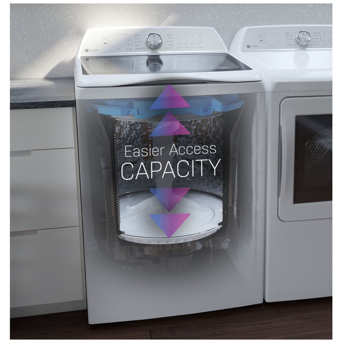 GE Profile PTW800BPWRS Top Load Washer, ENERGY STAR Certified, 5.4 cu. ft. Washer Capacity, 10 Wash Cycles, 800 RPM Washer Spin Speed, Impeller, Wifi Enabled, Sapphire Blue colour
