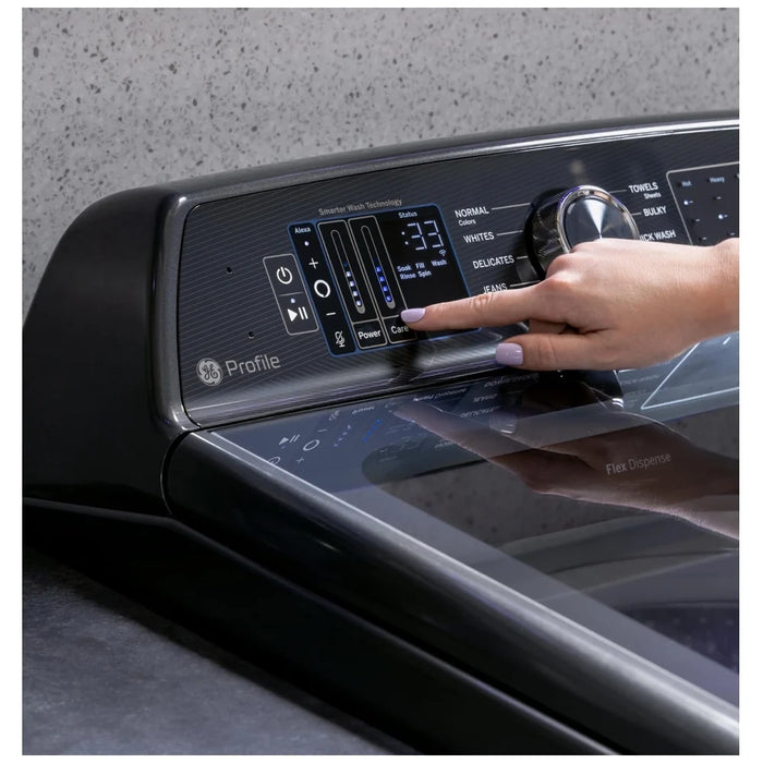 GE Profile PTW800BPWRS Top Load Washer, ENERGY STAR Certified, 5.4 cu. ft. Washer Capacity, 10 Wash Cycles, 800 RPM Washer Spin Speed, Impeller, Wifi Enabled, Sapphire Blue colour